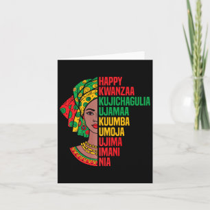 Happy Kwanzaa Seven Principles African Headwrap Gr Card