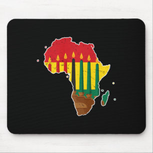 Happy Kwanzaa Seven Principles Kinara Candles Afri Mouse Mat