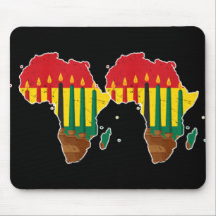 Happy Kwanzaa Seven Principles Kinara Candles Afri Mouse Mat