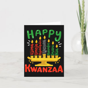 Happy Kwanzaa Seven Principles Kinara Candles Men  Card