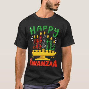 Happy Kwanzaa Seven Principles Kinara Candles Men  T-Shirt
