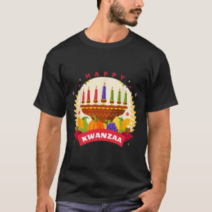 Happy Kwanzaa Seven Principles Of Kwanzaa Kinara M T-Shirt