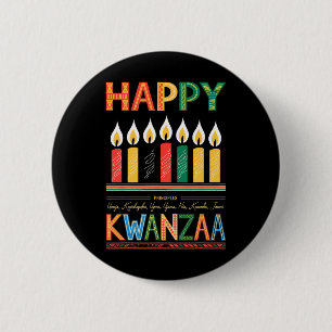 Happy Kwanzaa Seven Principles Of Kwanzaa Men Wome 6 Cm Round Badge