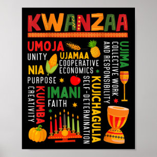 Happy Kwanzaa Seven Principles Of Kwanzaa Men Wome Poster