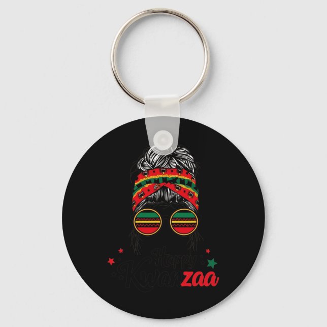 Happy Kwanzaa Seven Principles Of Kwanzaa Messy Bu Key Ring (Front)