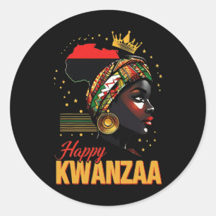 Happy Kwanzaa Seven Principles Of Kwanzaa Women 14 Classic Round Sticker