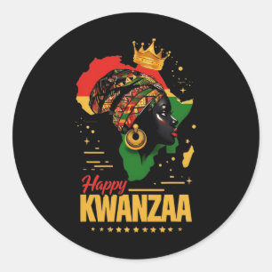 Happy Kwanzaa Seven Principles Of Kwanzaa Women 18 Classic Round Sticker