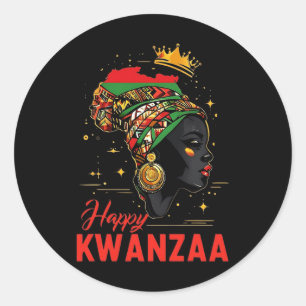 Happy Kwanzaa Seven Principles Of Kwanzaa Women 1  Classic Round Sticker