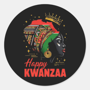 Happy Kwanzaa Seven Principles Of Kwanzaa Women 2  Classic Round Sticker