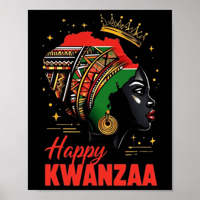 Happy Kwanzaa Seven Principles Of Kwanzaa Women 2  Poster (Front)