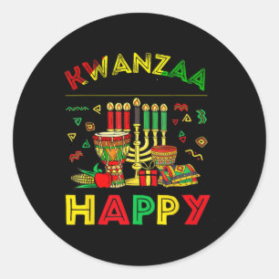 Happy Kwanzaa Seven Principles Of Kwanzaa Women 8  Classic Round Sticker