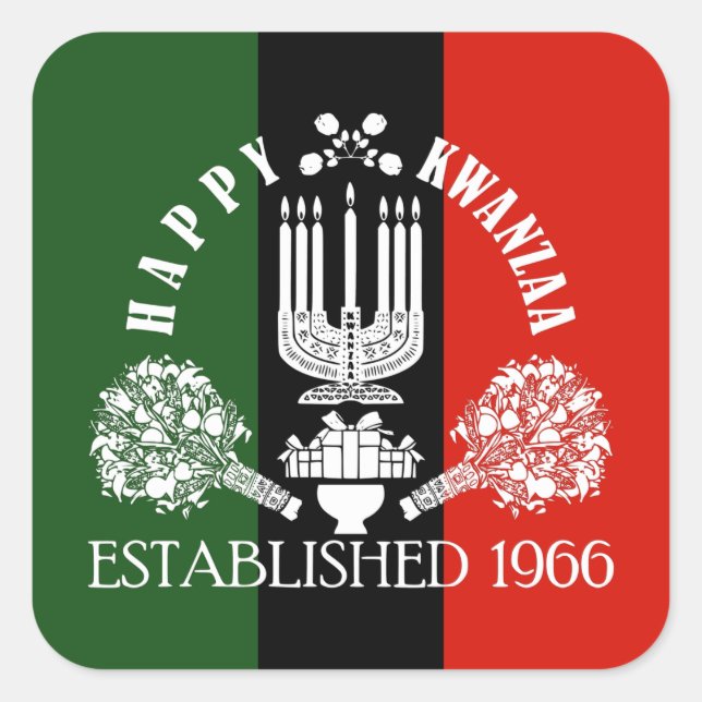 Happy Kwanzaa Square Sticker (Front)
