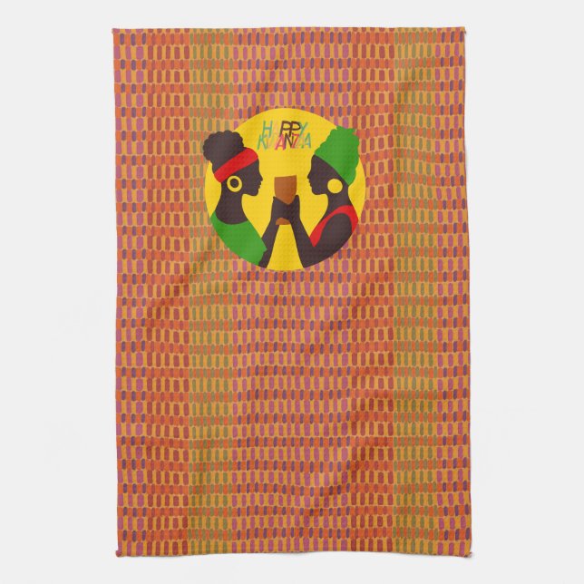 Happy Kwanzaa Tea Towel (Vertical)