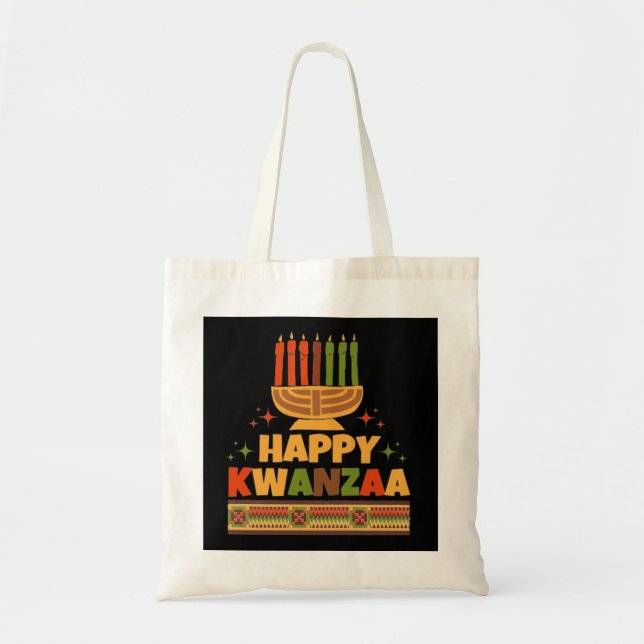 Happy Kwanzaa Tote Bag (Front)