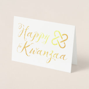Happy kwanzaa umoja gold foil card