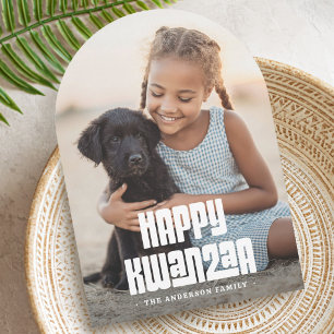Happy Kwanzaa white overlay photo Holiday Card
