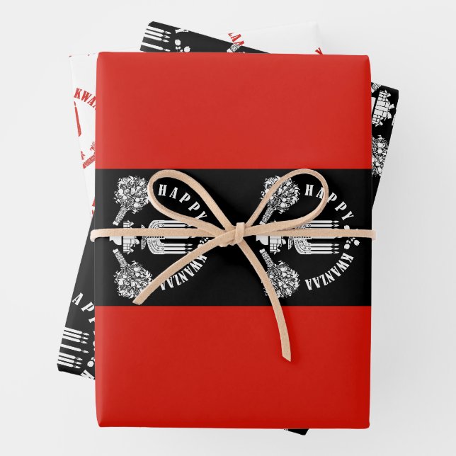 Happy Kwanzaa Wrapping Paper Sheet (In situ)