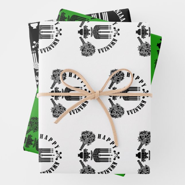 Happy Kwanzaa Wrapping Paper Sheet (In situ)