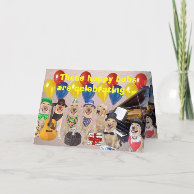 Happy Lab Birthday Card (Front)