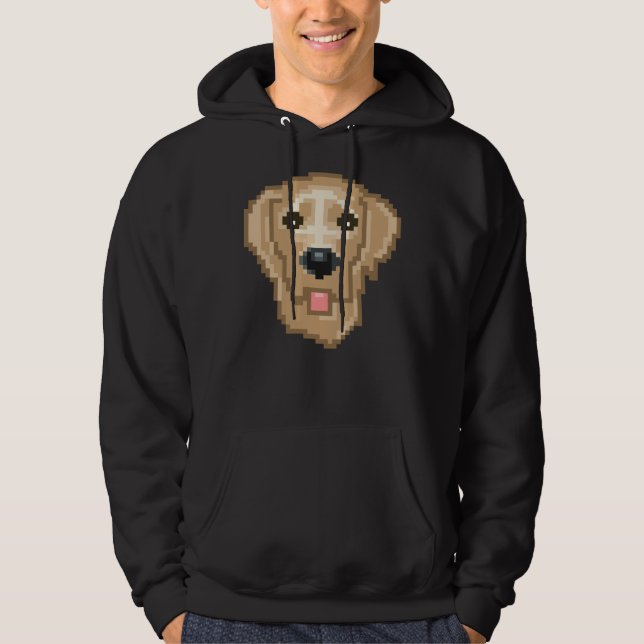 Happy Lab Retriever Pixel Hoodie (Front)