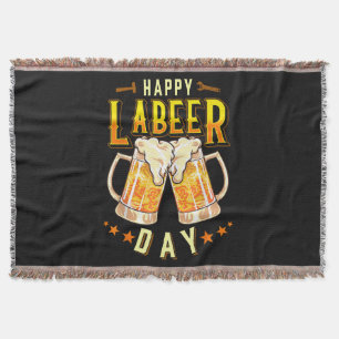 Happy Labeer Day Funny Labour Day Throw Blanket