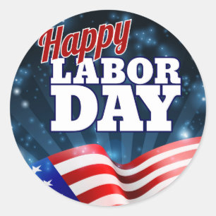 Happy Labor Day Design Classic Round Sticker