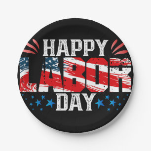 Happy Labor Day Paper Plate