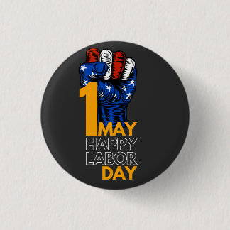 Happy labour 3 cm round badge