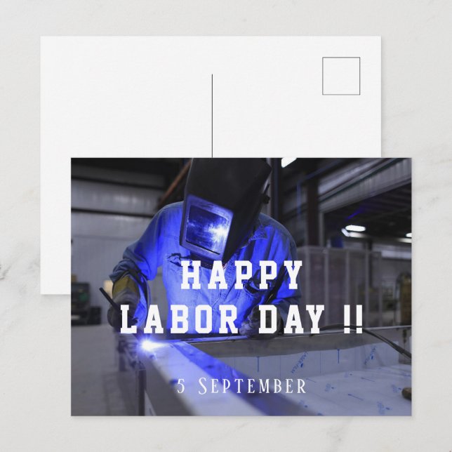 Happy Labour Day 5 September  Postcard (Front/Back)