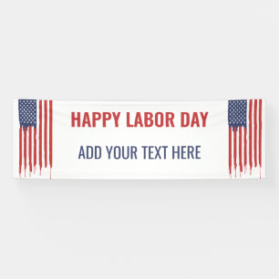 Happy Labour Day American Flag Graffiti Banner