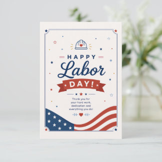 Happy Labour Day Appreciation for Hard Work  Thank You Card