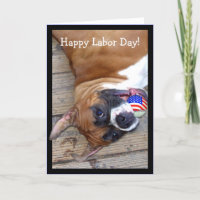 Happy Labour Day Boxer Greeting Card