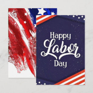 happy labour day celebration with USA flag Thank You Card
