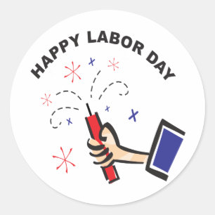 Happy Labour Day Classic Round Sticker