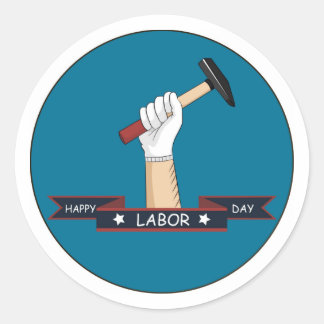 Happy Labour Day Classic Round Sticker