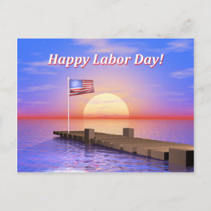 Happy Labour Day Dock Postcard