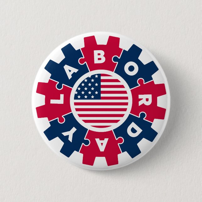 Happy Labour Day Fun 6 Cm Round Badge (Front)