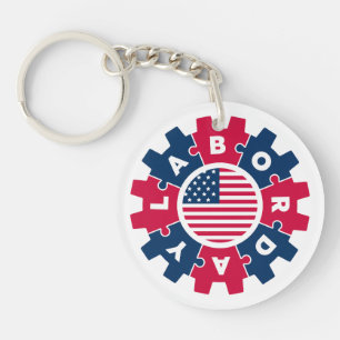 Happy Labour Day Fun Key Ring