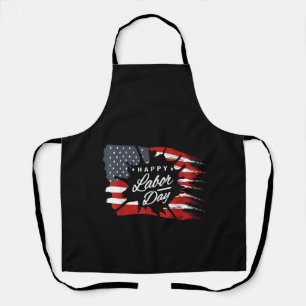 Happy Labour Day Gift American Flag Apron