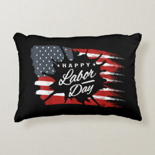 Happy Labour Day Gift American Flag Decorative Cushion