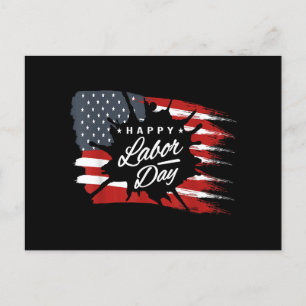Happy Labour Day Gift American Flag Holiday Postcard