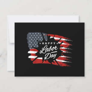 Happy Labour Day Gift American Flag Invitation