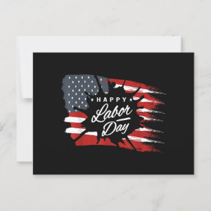 Happy Labour Day Gift American Flag Postcard
