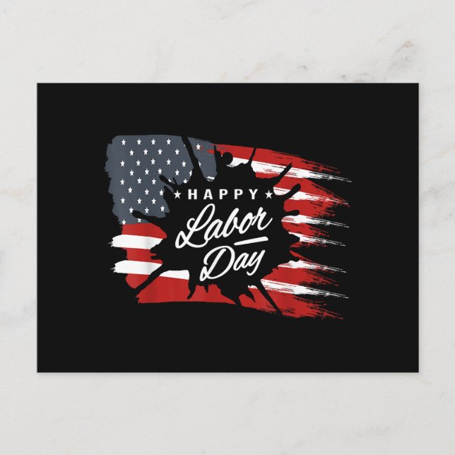 Happy Labour Day Gift American Flag Postcard (Front)