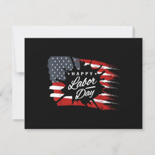 Happy Labour Day Gift American Flag Thank You Card