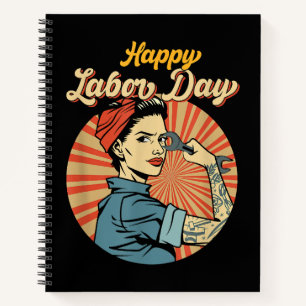 Happy Labour Day Girl Strong Worker Movement Emplo Notebook