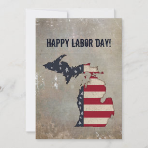 Happy Labour Day!   Michigan Patriotic   Grunge Card