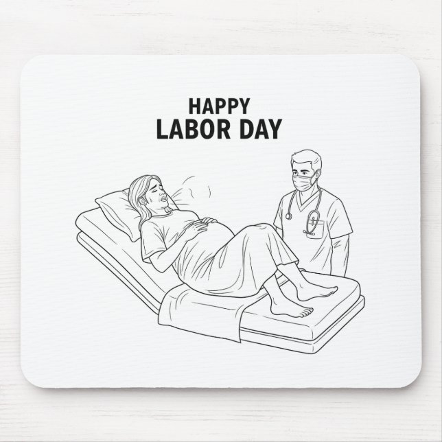 Happy Labour Day Mouse Mat (Front)