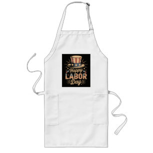Happy Labour Day Patriotic Celebration Long Apron