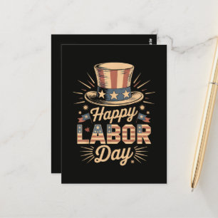 Happy Labour Day Patriotic Celebration  Postcard
